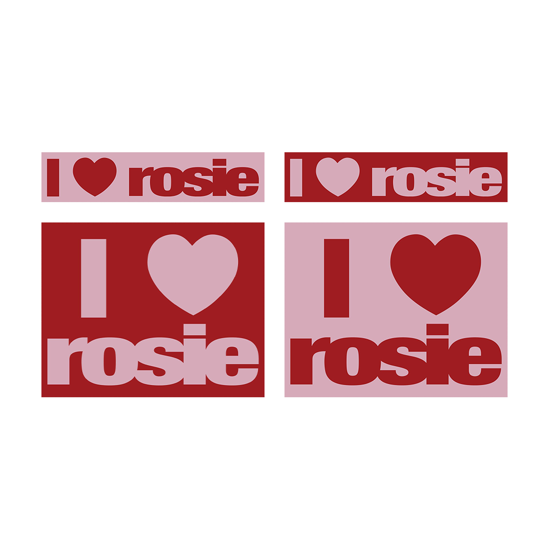 ‘i heart rosie’ box logo sticker set