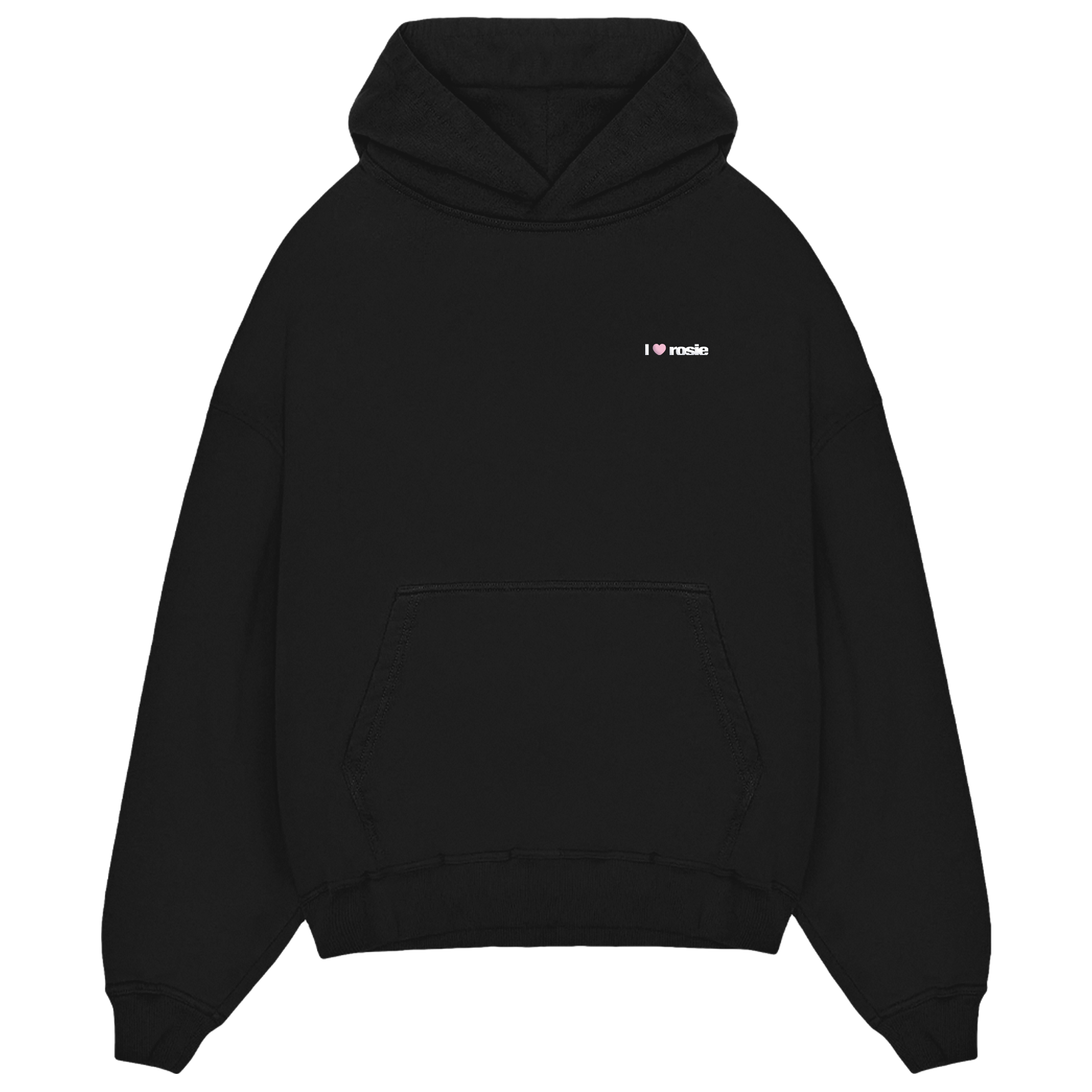 ‘i heart rosie’ black hoodie