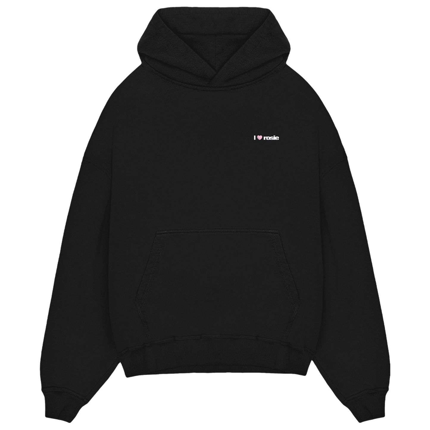 ‘i heart rosie’ black hoodie